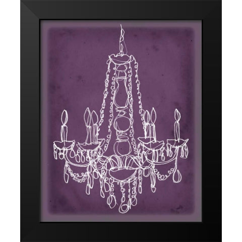 Plum Chandelier Sketch I Black Modern Wood Framed Art Print by Harper