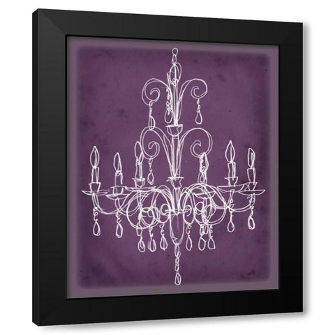 Plum Chandelier Sketch II Black Modern Wood Framed Art Print with Double Matting by Harper