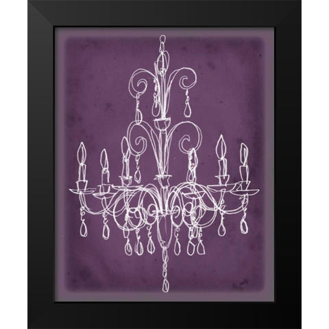 Plum Chandelier Sketch II Black Modern Wood Framed Art Print by Harper