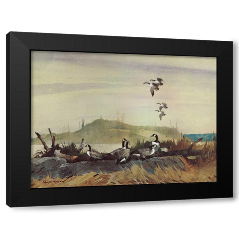 The Exploring Party Black Modern Wood Framed Art Print with Double Matting by Mason, Roy M.