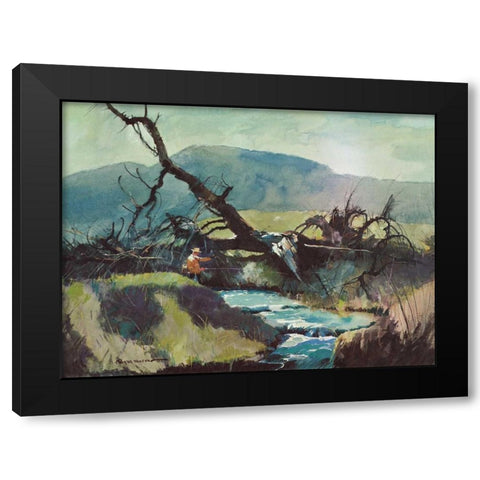 Fishing Retreat III Black Modern Wood Framed Art Print by Mason, Roy M.
