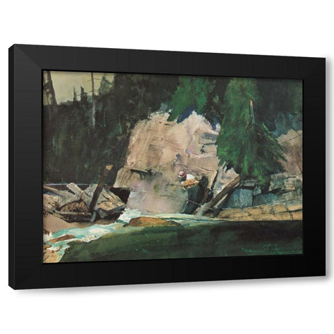 Fishing Retreat IV Black Modern Wood Framed Art Print by Mason, Roy M.