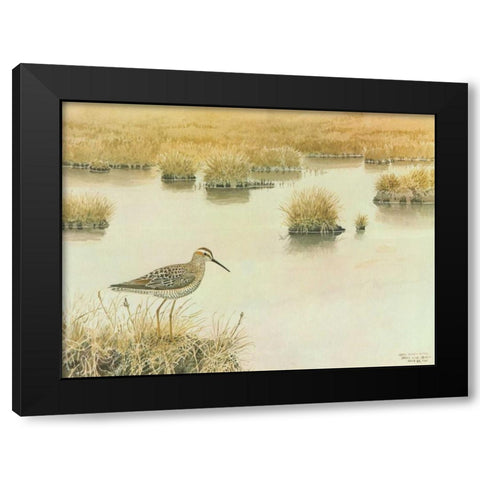 Waiting Black Modern Wood Framed Art Print with Double Matting by Sutton, George