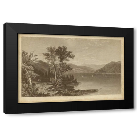 Lake George Black Modern Wood Framed Art Print with Double Matting by R. Hinshelwood