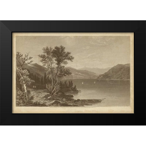 Lake George Black Modern Wood Framed Art Print by R. Hinshelwood