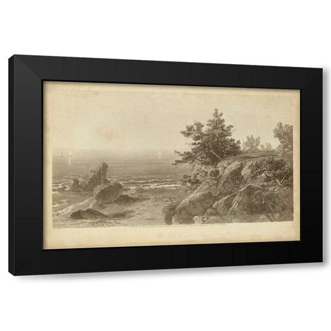 On the Beverly Coast Massachusetts Black Modern Wood Framed Art Print by R. Hinshelwood