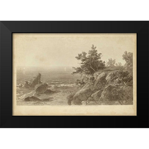 On the Beverly Coast Massachusetts Black Modern Wood Framed Art Print by R. Hinshelwood