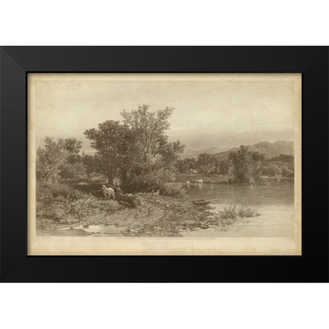 The Housatonic Black Modern Wood Framed Art Print by R. Hinshelwood