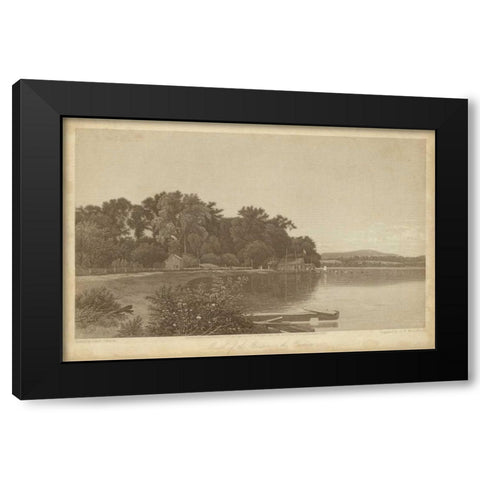 Mouth of the Moodna on the Hudson Black Modern Wood Framed Art Print by R. Hinshelwood