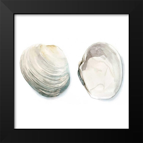 Watercolor Shells II Black Modern Wood Framed Art Print by Meagher, Megan