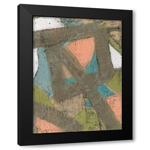 Bold Pastels I Black Modern Wood Framed Art Print with Double Matting by Goldberger, Jennifer