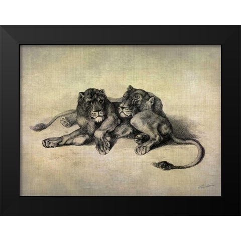 Big Cats III Black Modern Wood Framed Art Print by Butler, John