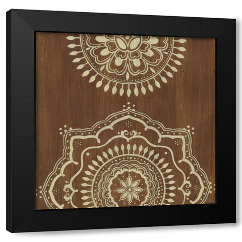 Weathered Mandala I Black Modern Wood Framed Art Print with Double Matting by Vess, June Erica
