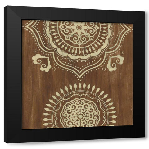 Weathered Mandala II Black Modern Wood Framed Art Print by Vess, June Erica
