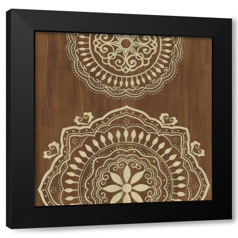 Weathered Mandala IV Black Modern Wood Framed Art Print by Vess, June Erica