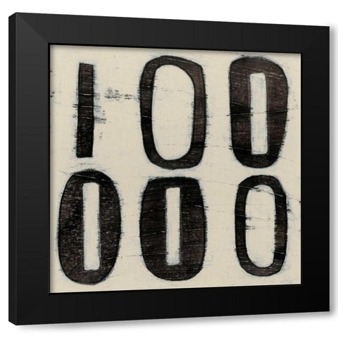 Hieroglyph II Black Modern Wood Framed Art Print with Double Matting by Vess, June Erica