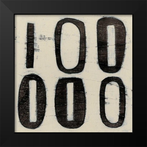 Hieroglyph II Black Modern Wood Framed Art Print by Vess, June Erica