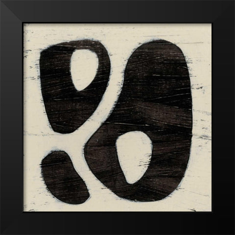 Hieroglyph IX Black Modern Wood Framed Art Print by Vess, June Erica