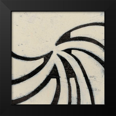 Hieroglyph XII Black Modern Wood Framed Art Print by Vess, June Erica