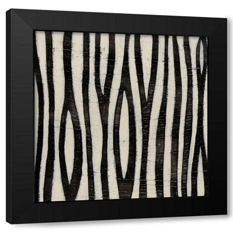 Hieroglyph XVI Black Modern Wood Framed Art Print by Vess, June Erica