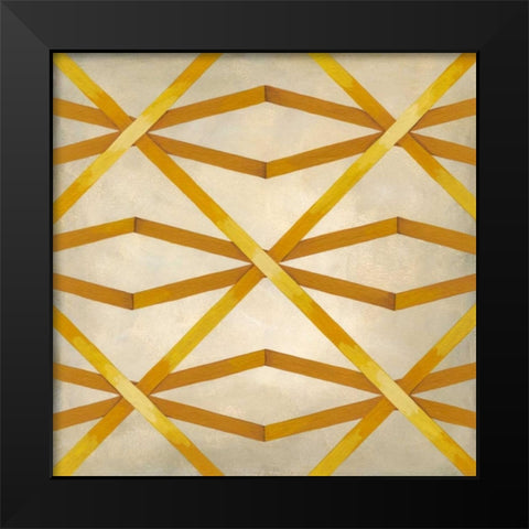Woven Symmetry II Black Modern Wood Framed Art Print by Zarris, Chariklia