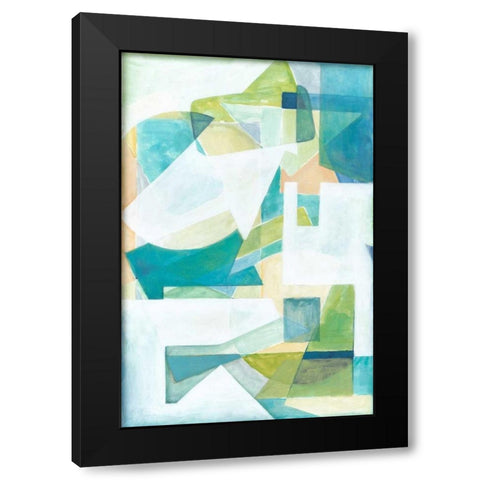 Overlay Abstract I Black Modern Wood Framed Art Print with Double Matting by Meagher, Megan