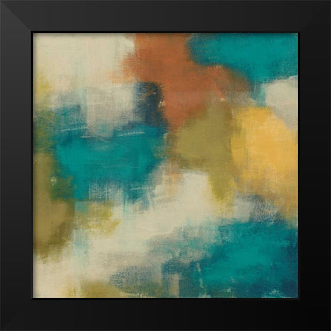 Blue Note I Black Modern Wood Framed Art Print by Vess, June Erica