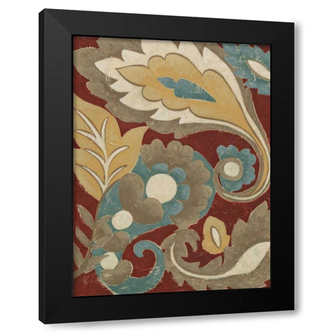 Provincial Paisley I Black Modern Wood Framed Art Print with Double Matting by Zarris, Chariklia