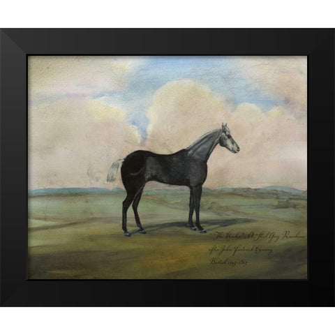 The Kicker- A Steel Grey Racehorse Black Modern Wood Framed Art Print by McCavitt, Naomi