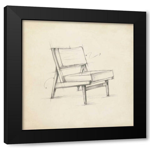 Mid Century Furniture Design I Black Modern Wood Framed Art Print by Harper, Ethan