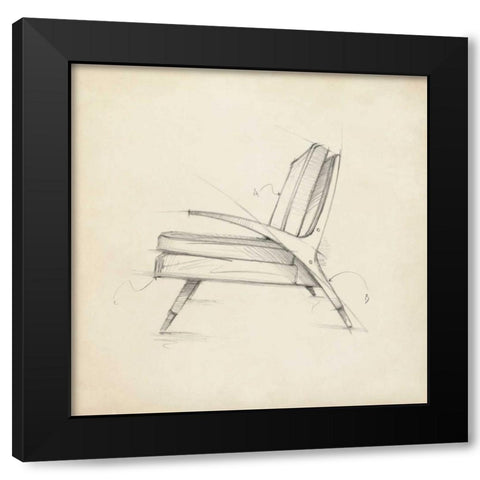 Mid Century Furniture Design II Black Modern Wood Framed Art Print with Double Matting by Harper, Ethan