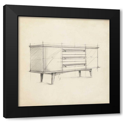 Mid Century Furniture Design V Black Modern Wood Framed Art Print by Harper, Ethan