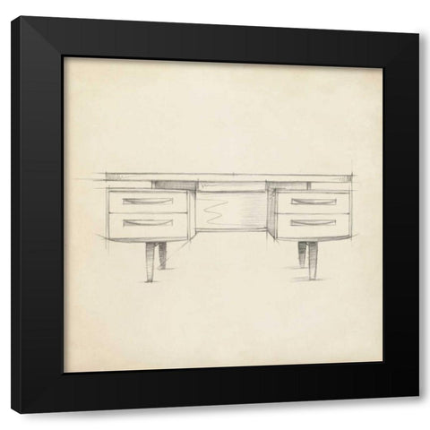 Mid Century Furniture Design VI Black Modern Wood Framed Art Print with Double Matting by Harper, Ethan