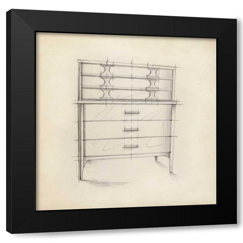 Mid Century Furniture Design VII Black Modern Wood Framed Art Print with Double Matting by Harper, Ethan