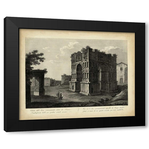 Arco di Giano Quadrifonte Black Modern Wood Framed Art Print with Double Matting by Parboni, Pietro