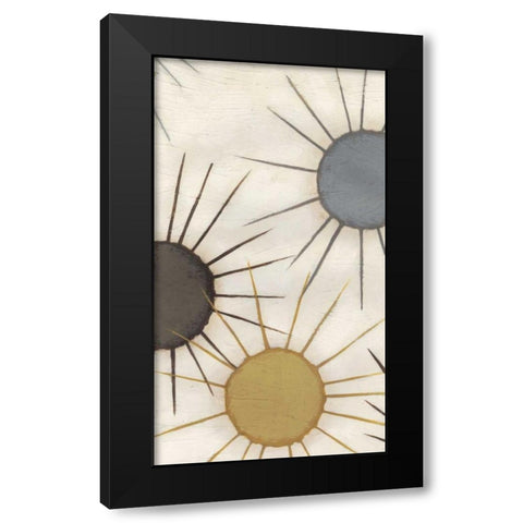 Starburst Triptych II Black Modern Wood Framed Art Print with Double Matting by Vess, June Erica