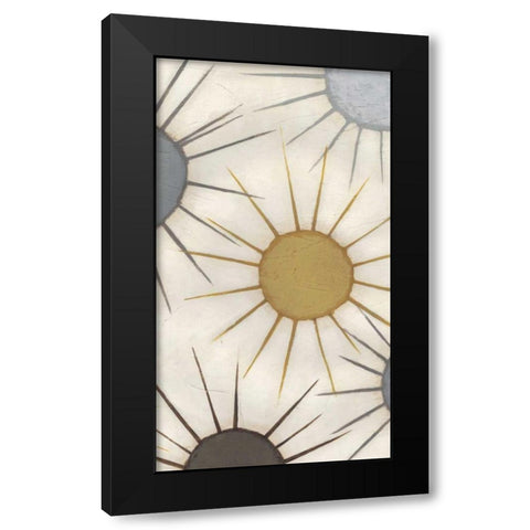 Starburst Triptych III Black Modern Wood Framed Art Print by Vess, June Erica