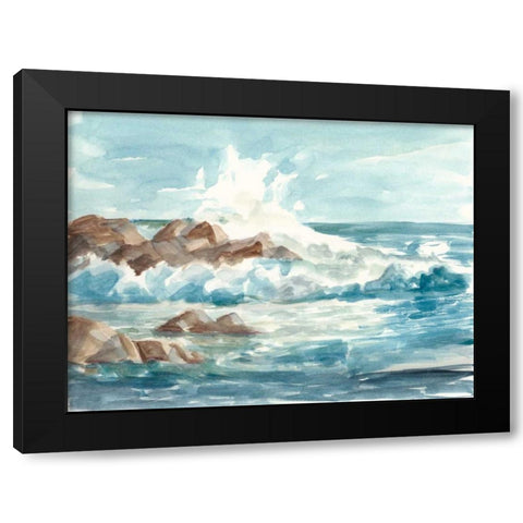 Coastal Watercolor I Black Modern Wood Framed Art Print with Double Matting by Harper, Ethan