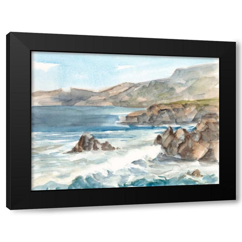 Coastal Watercolor II Black Modern Wood Framed Art Print with Double Matting by Harper, Ethan