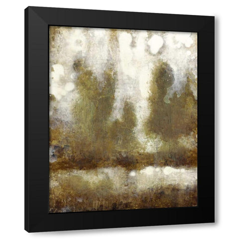 Gilded Tree Silhouette I Black Modern Wood Framed Art Print with Double Matting by OToole, Tim