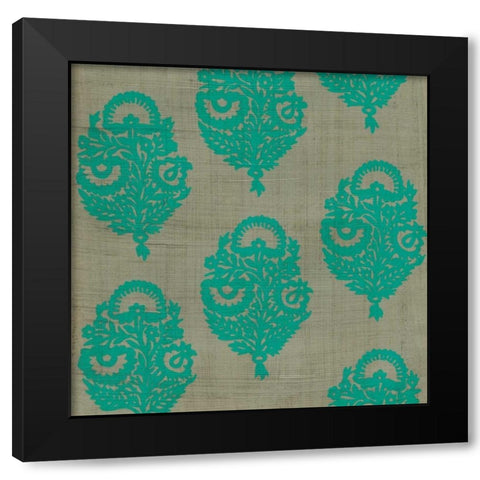 Paradise Paisley II Black Modern Wood Framed Art Print by Zarris, Chariklia