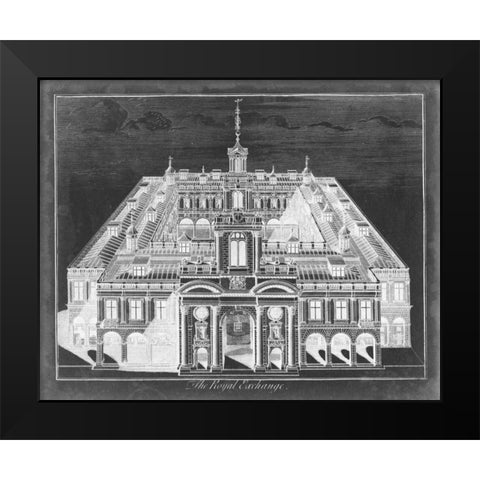 The Royal Exchange Black Modern Wood Framed Art Print by Vision Studio