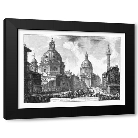 Veduta della du Chiese della Madonna Black Modern Wood Framed Art Print by Piranesi
