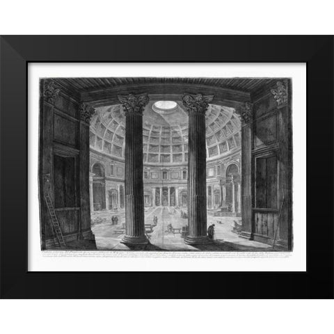 Veduta interna del Pantheon Black Modern Wood Framed Art Print by Piranesi