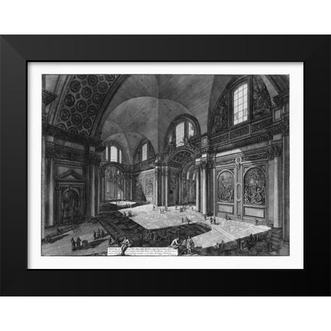 Veduta interna della Chiesa della Madonna Black Modern Wood Framed Art Print by Piranesi
