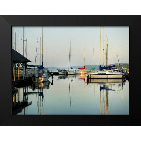 Marina Sundown I Black Modern Wood Framed Art Print by Head, Danny