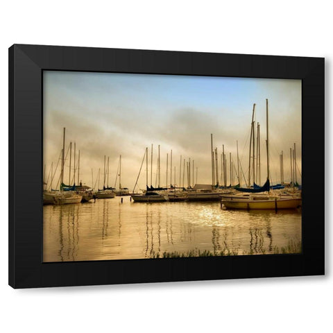 Morning Fog Black Modern Wood Framed Art Print with Double Matting by Head, Danny