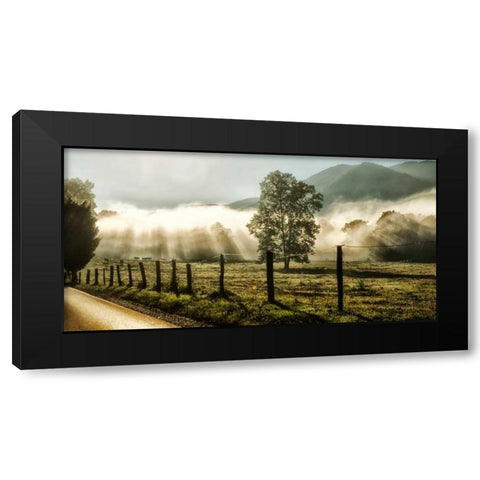 Sunrise in Cades Cove Black Modern Wood Framed Art Print with Double Matting by Head, Danny