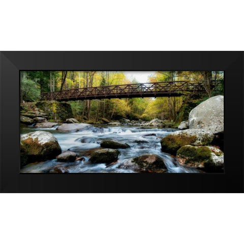 On the Rocks Panorama Black Modern Wood Framed Art Print by Head, Danny