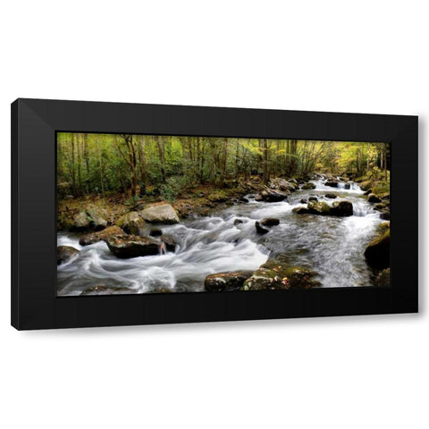 Up the Creek Panorama Black Modern Wood Framed Art Print by Head, Danny